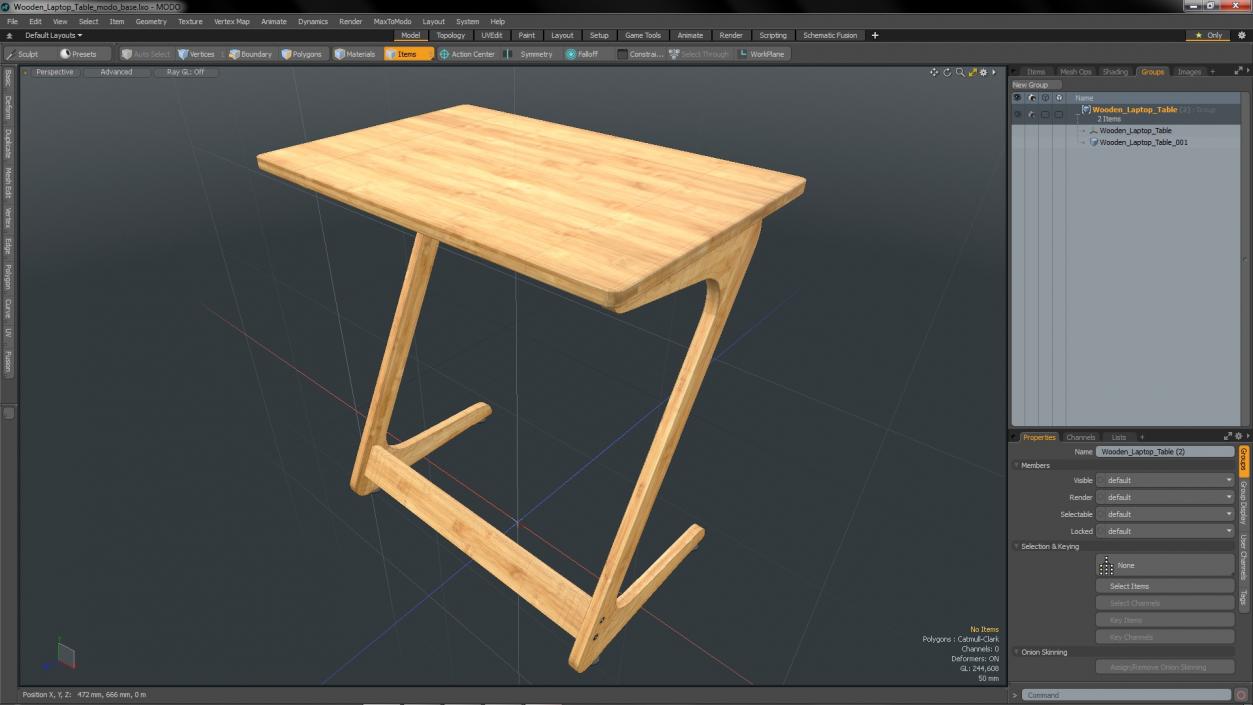 Wooden Laptop Table 3D model