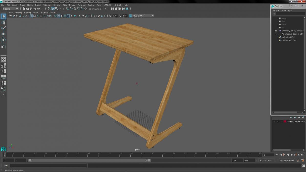 Wooden Laptop Table 3D model