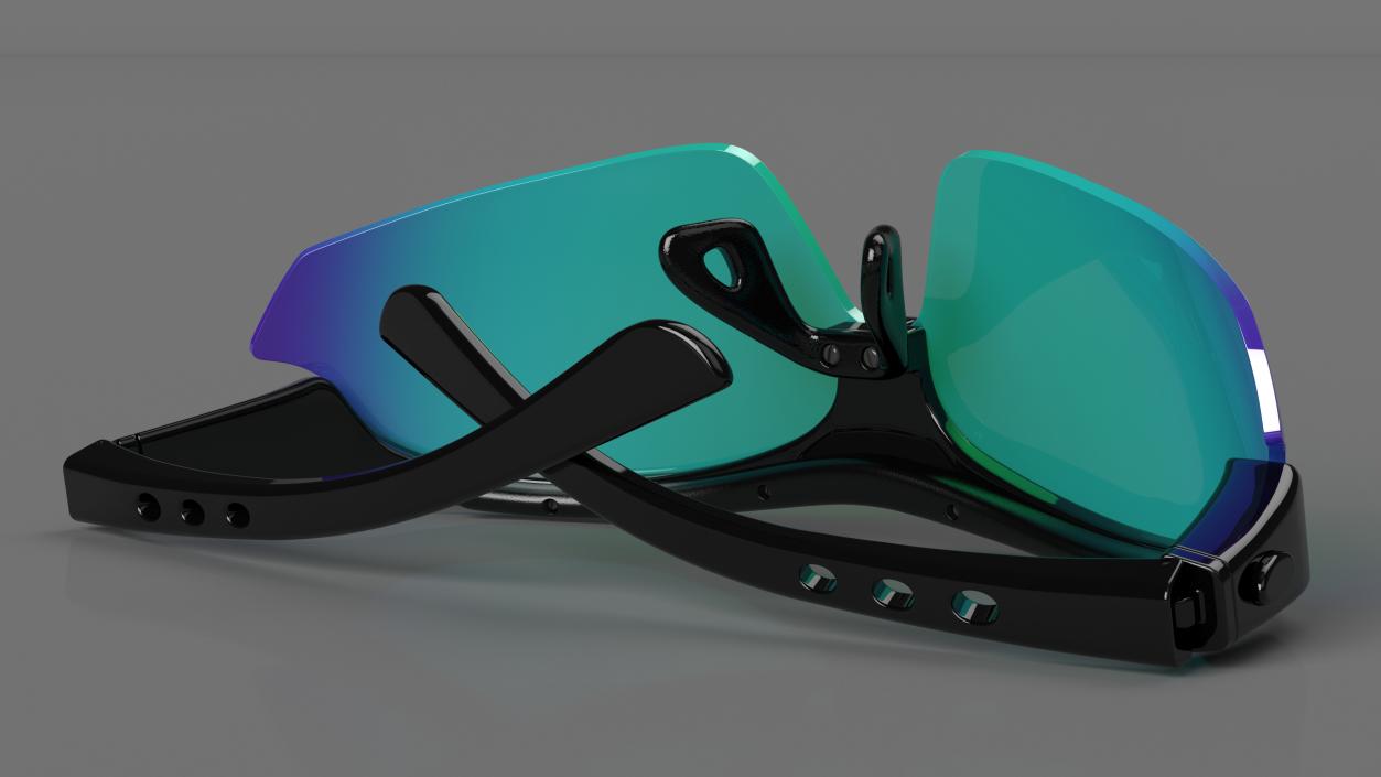 Black Sport Eyeglass Green Glasses 3D model