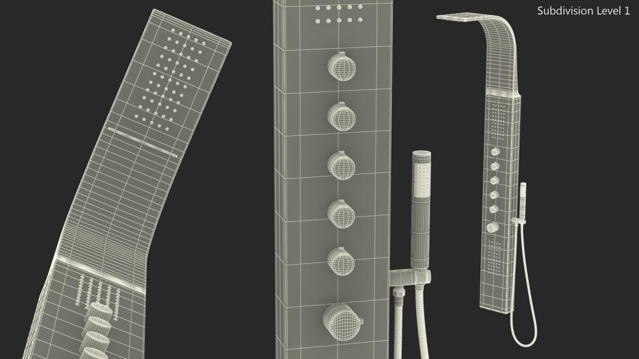 3D Thermostatic Shower Column With Jets