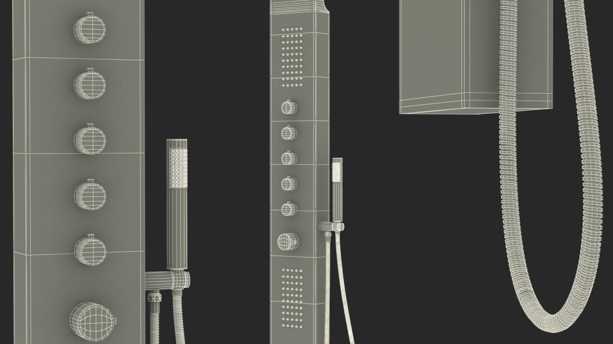 3D Thermostatic Shower Column With Jets