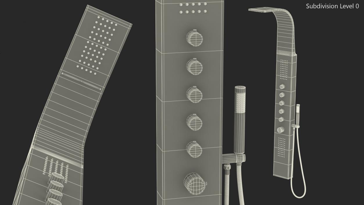 3D Thermostatic Shower Column With Jets