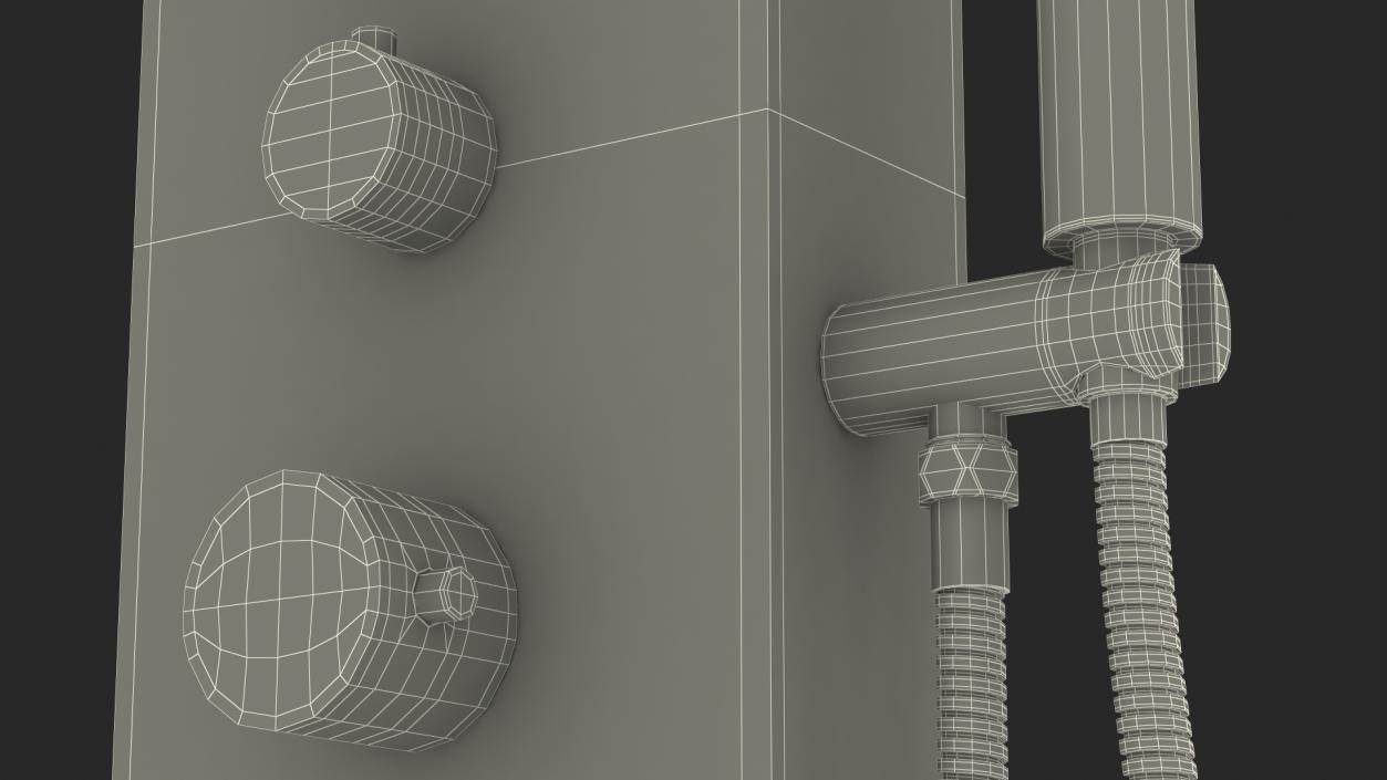 3D Thermostatic Shower Column With Jets