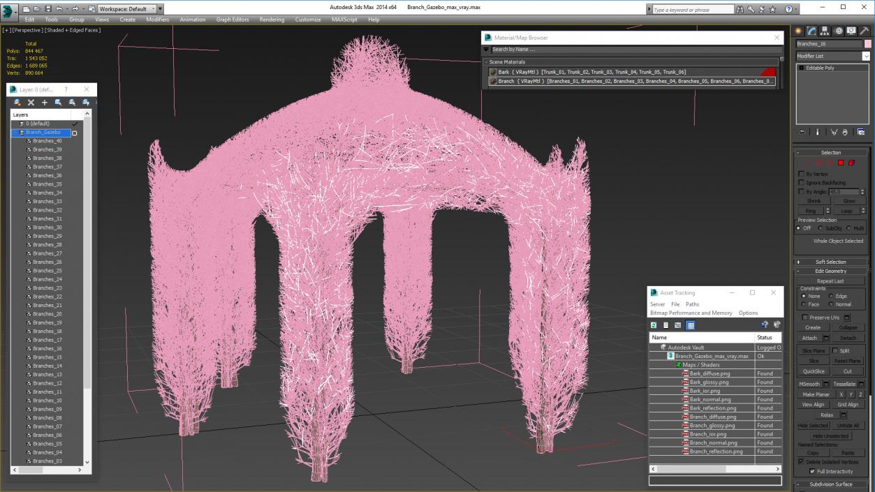 3D Branch Gazebo model