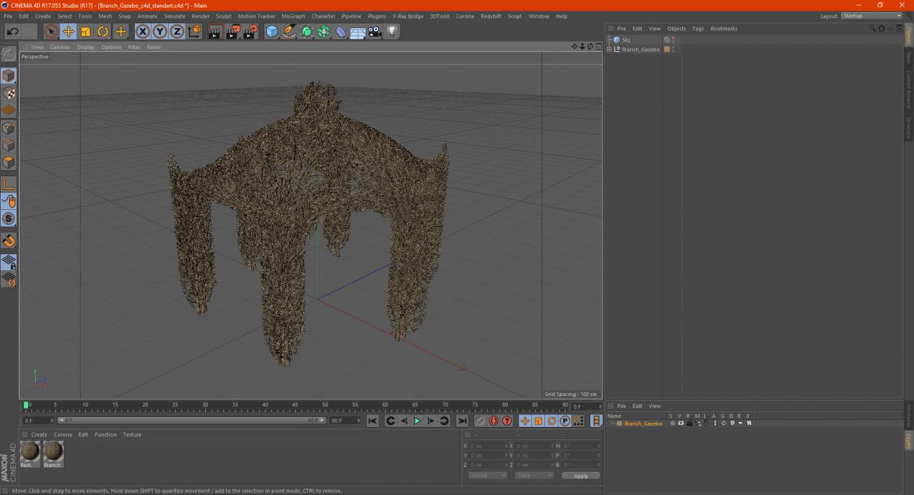 3D Branch Gazebo model