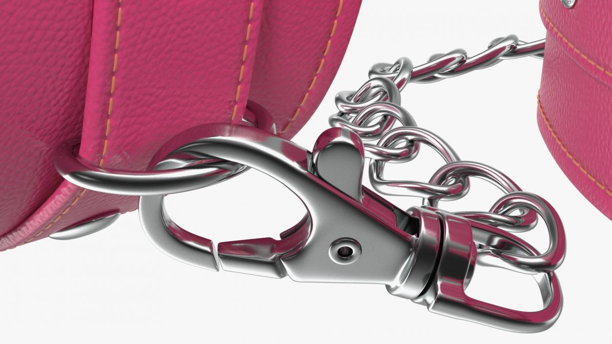 Pink Leather Wrist Cuffs 3D model