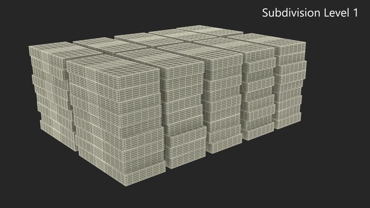 3D Stacked 500 Euro Currency Packs 2 model