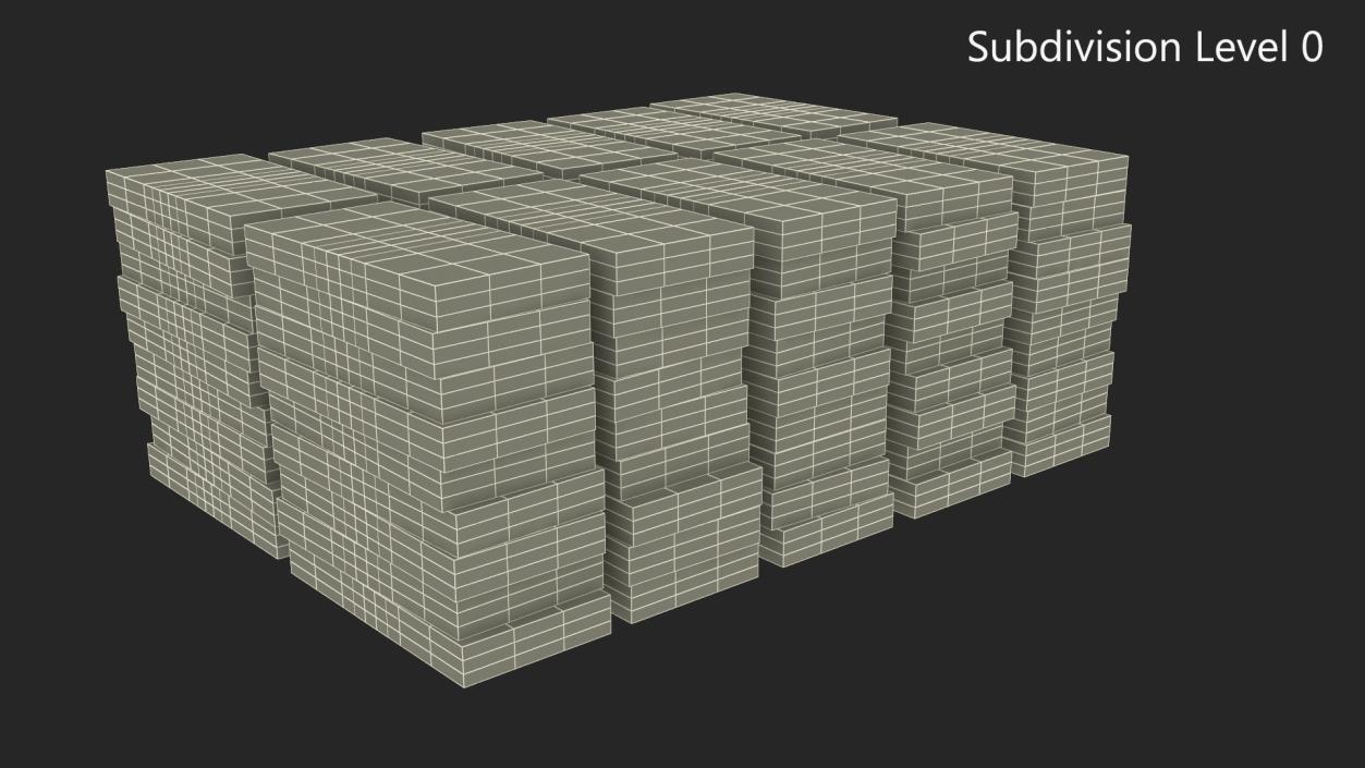 3D Stacked 500 Euro Currency Packs 2 model