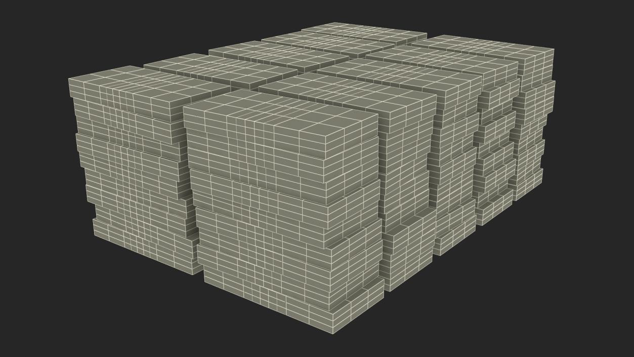 3D Stacked 500 Euro Currency Packs 2 model