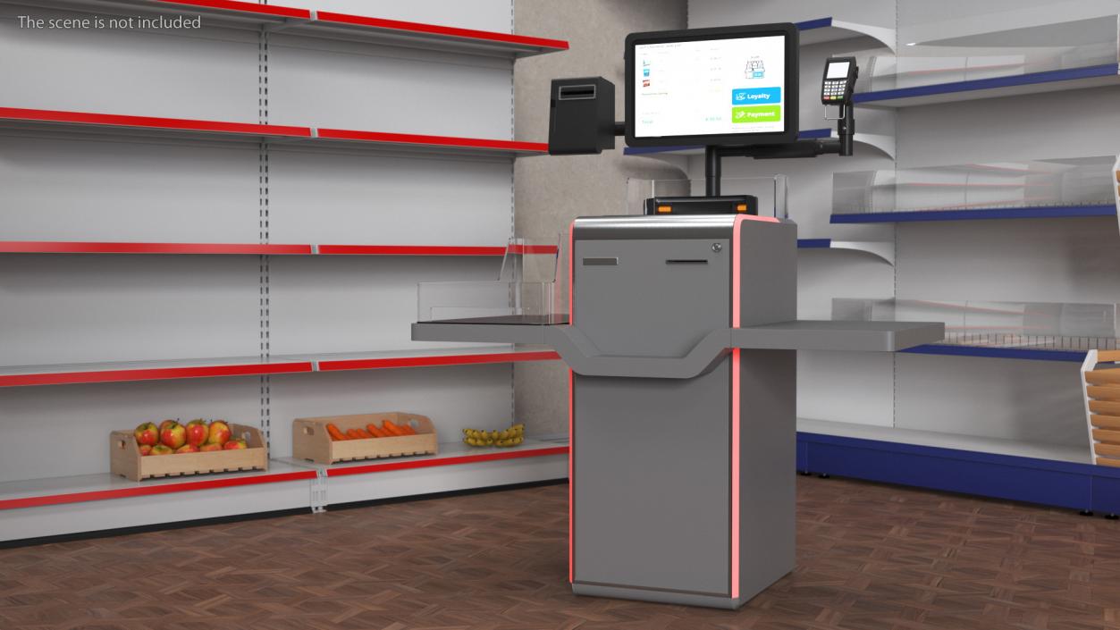 Retail Self Checkout System Grey 3D