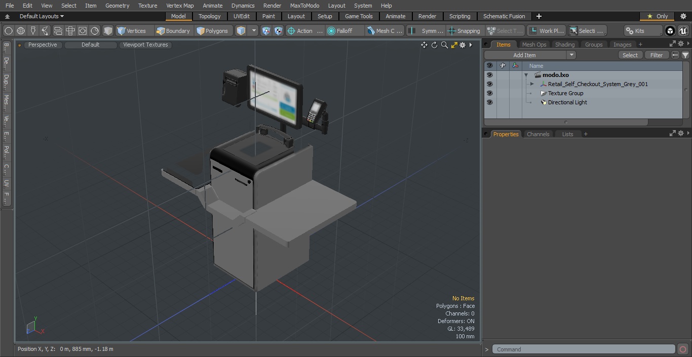 Retail Self Checkout System Grey 3D