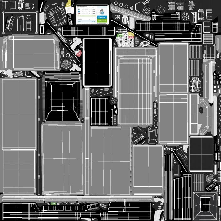 Retail Self Checkout System Grey 3D