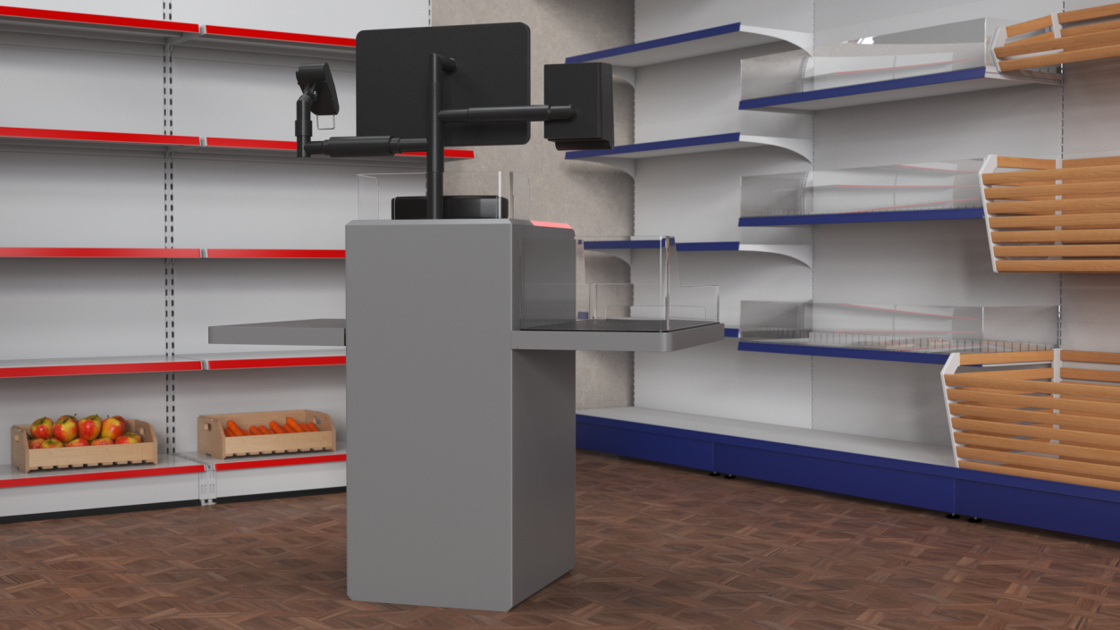 Retail Self Checkout System Grey 3D