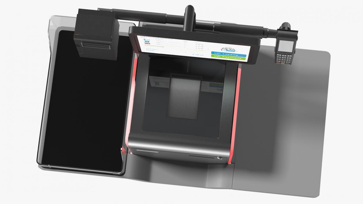 Retail Self Checkout System Grey 3D