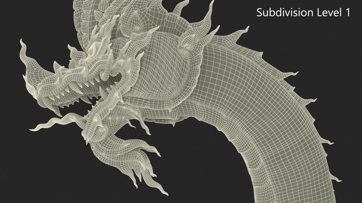 3D Naga Dragon Gold Statue model