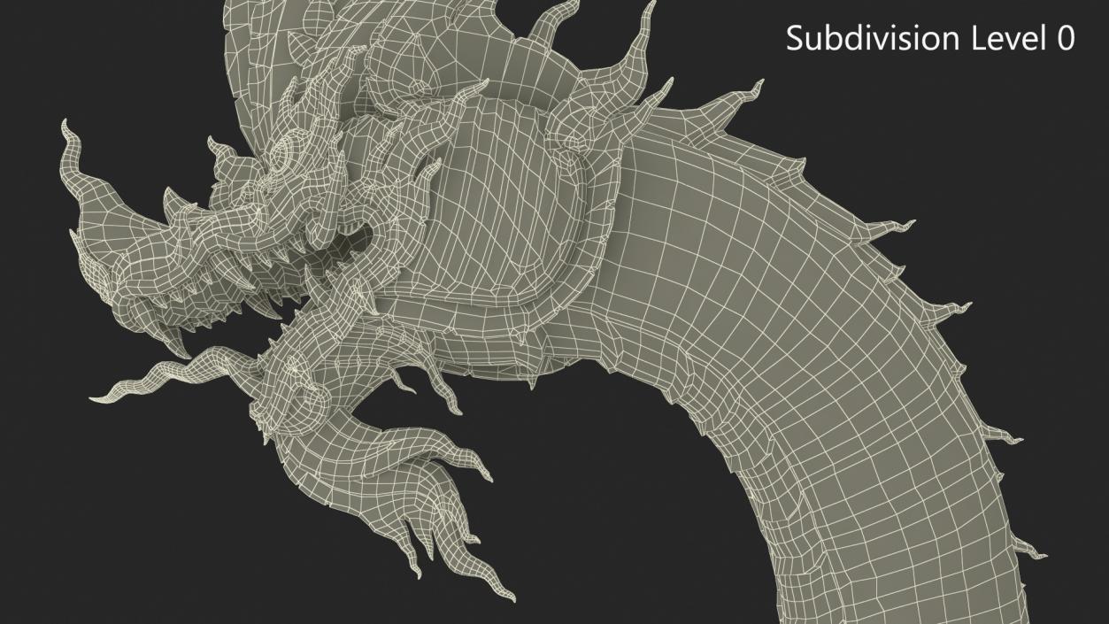 3D Naga Dragon Gold Statue model