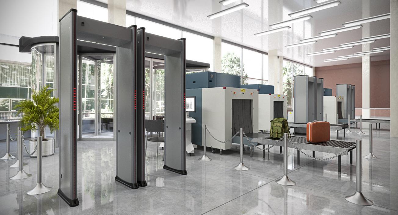 3D Full Body Airport Security Scanners Collection