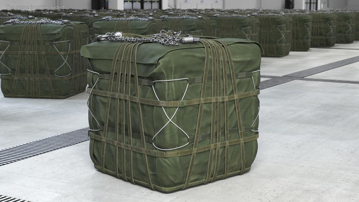 Military Cargo Lifting Net Bag Standing 3D model