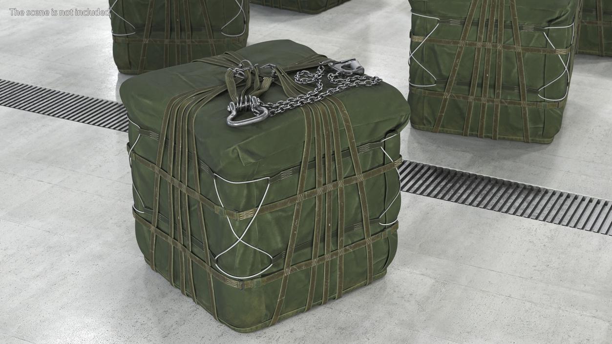 Military Cargo Lifting Net Bag Standing 3D model