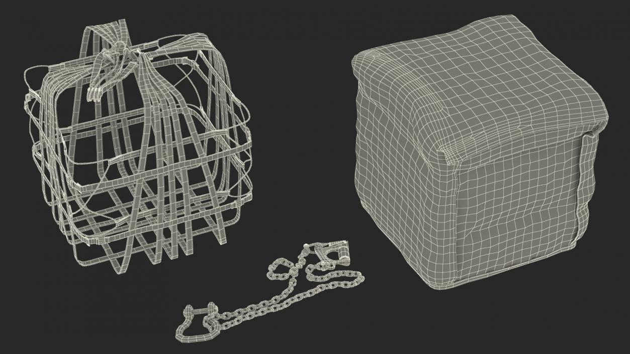 Military Cargo Lifting Net Bag Standing 3D model