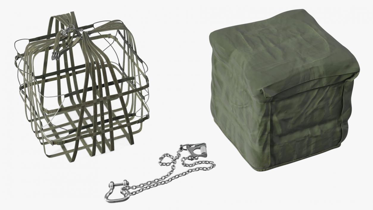 Military Cargo Lifting Net Bag Standing 3D model