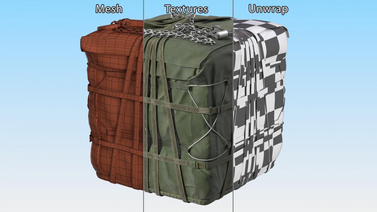 Military Cargo Lifting Net Bag Standing 3D model