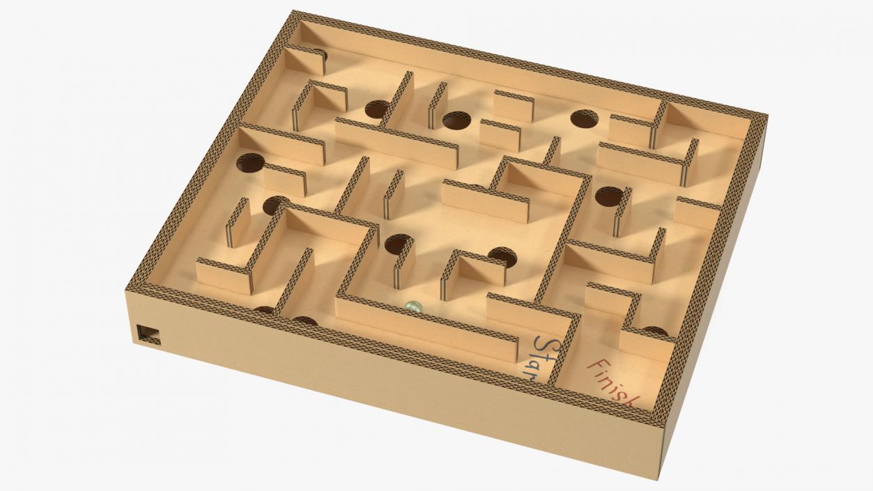 Board Game Marble Labyrinth from Cardboard 3D