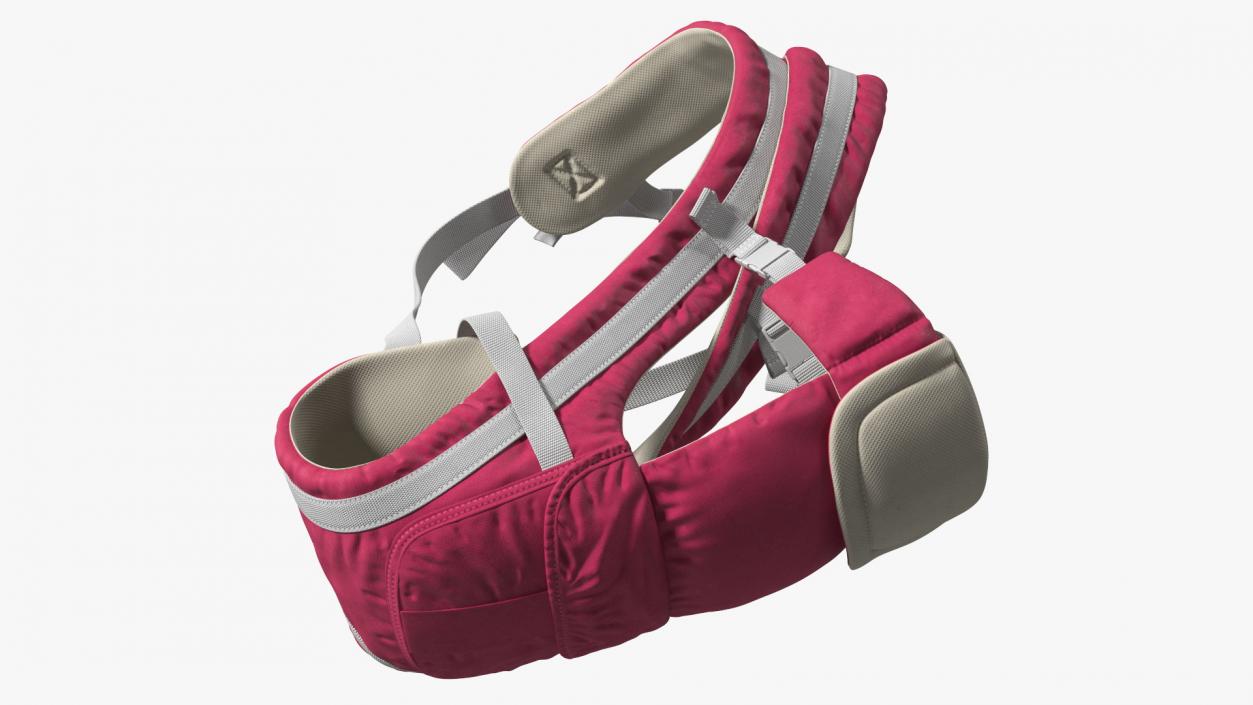 3D Soft Structured Baby Carrier Pink Lying Position model