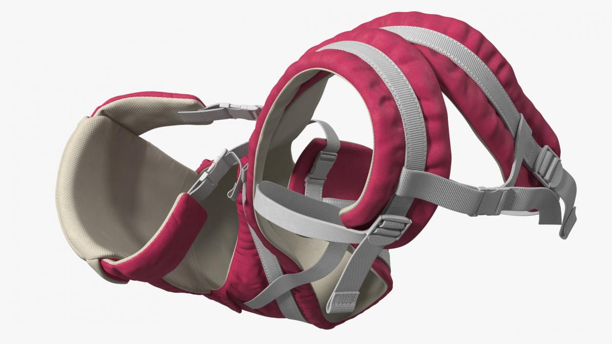 3D Soft Structured Baby Carrier Pink Lying Position model