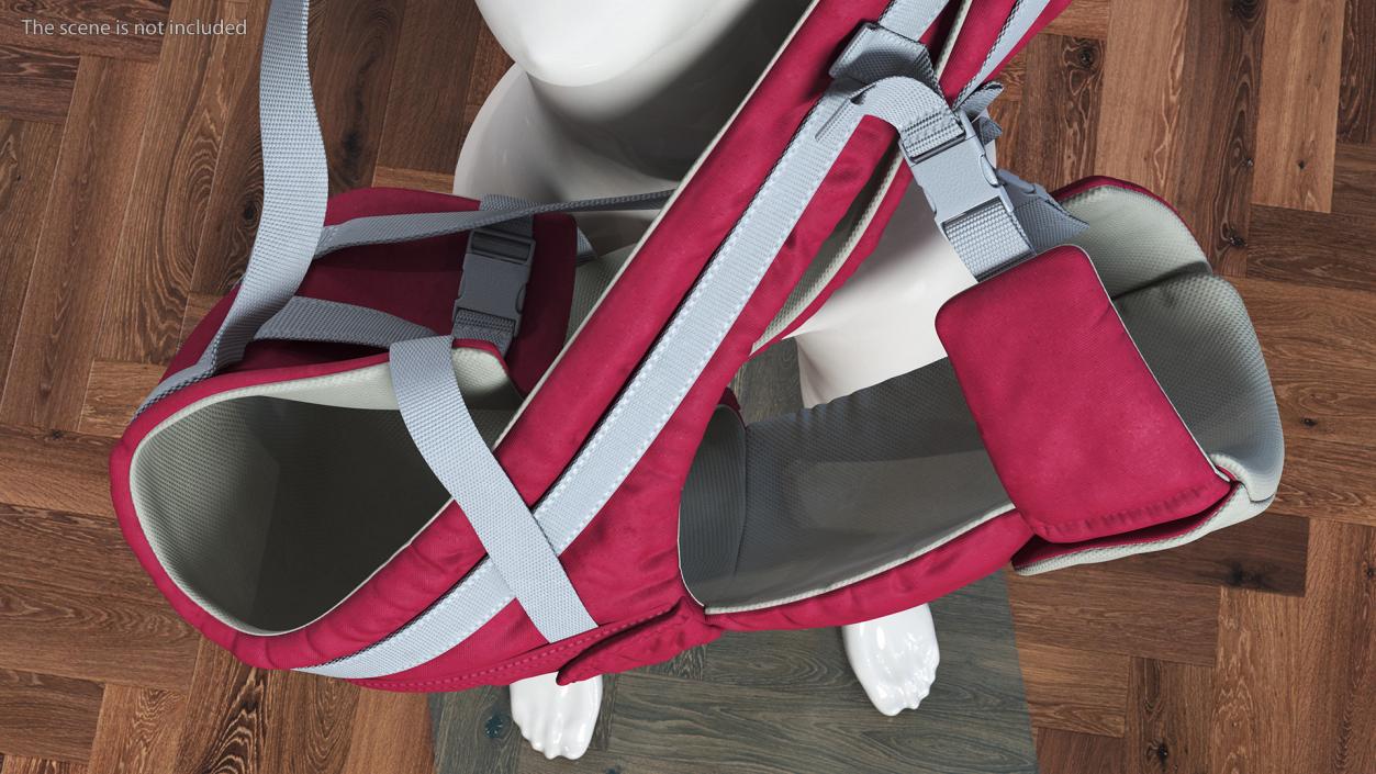 3D Soft Structured Baby Carrier Pink Lying Position model