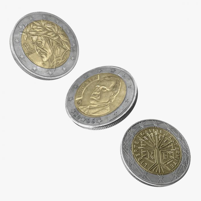 3D model 2 Euro Coins Collection 2