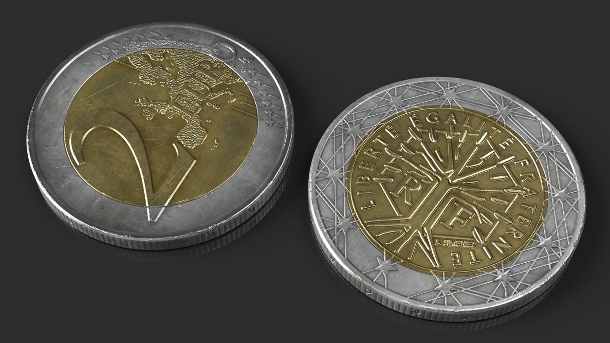 3D model 2 Euro Coins Collection 2