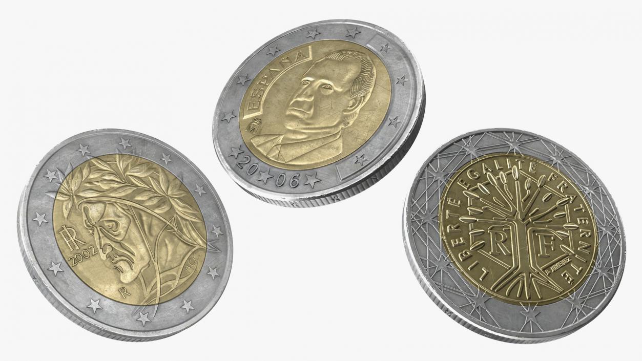 3D model 2 Euro Coins Collection 2