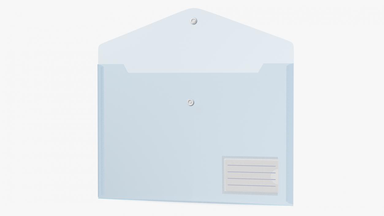 Clear Plastic Document Folder Open Blue 3D model