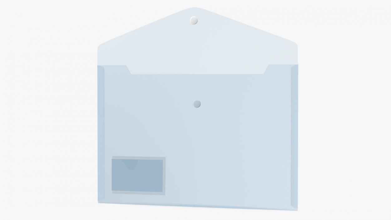 Clear Plastic Document Folder Open Blue 3D model