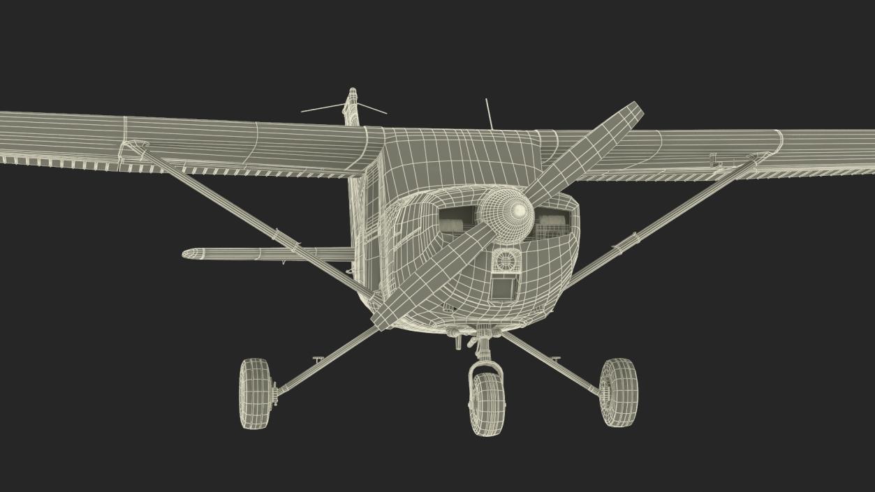 Light Utility Aircraft Cessna 150 Rigged for Maya 3D model