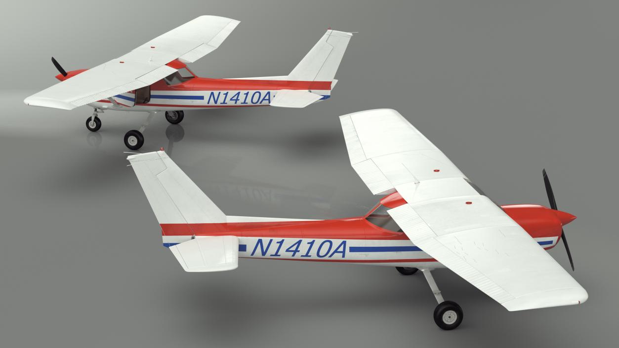 Light Utility Aircraft Cessna 150 Rigged for Maya 3D model