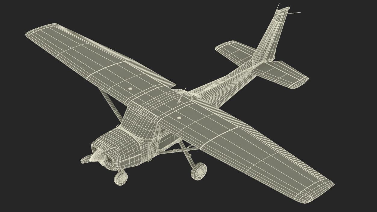 Light Utility Aircraft Cessna 150 Rigged for Maya 3D model