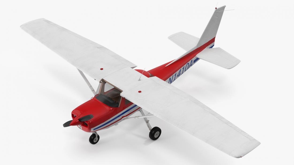 Light Utility Aircraft Cessna 150 Rigged for Maya 3D model