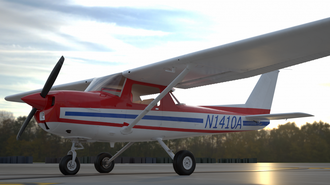 Light Utility Aircraft Cessna 150 Rigged for Maya 3D model