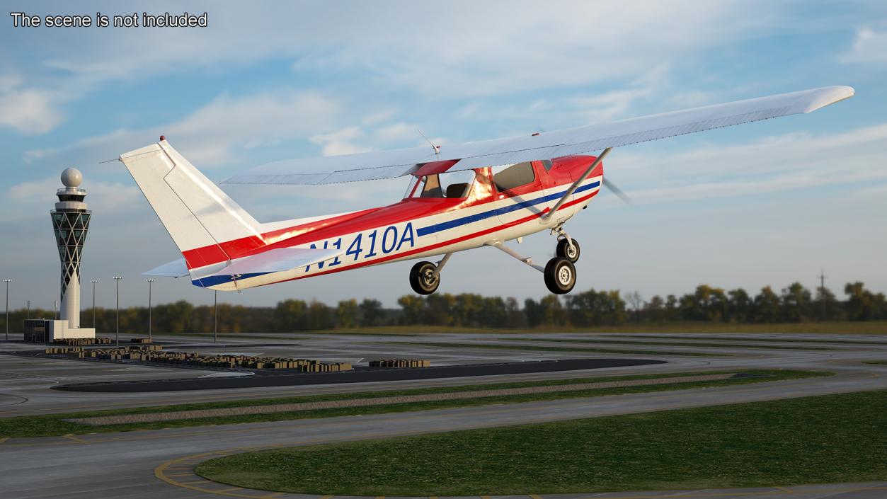 Light Utility Aircraft Cessna 150 Rigged for Maya 3D model