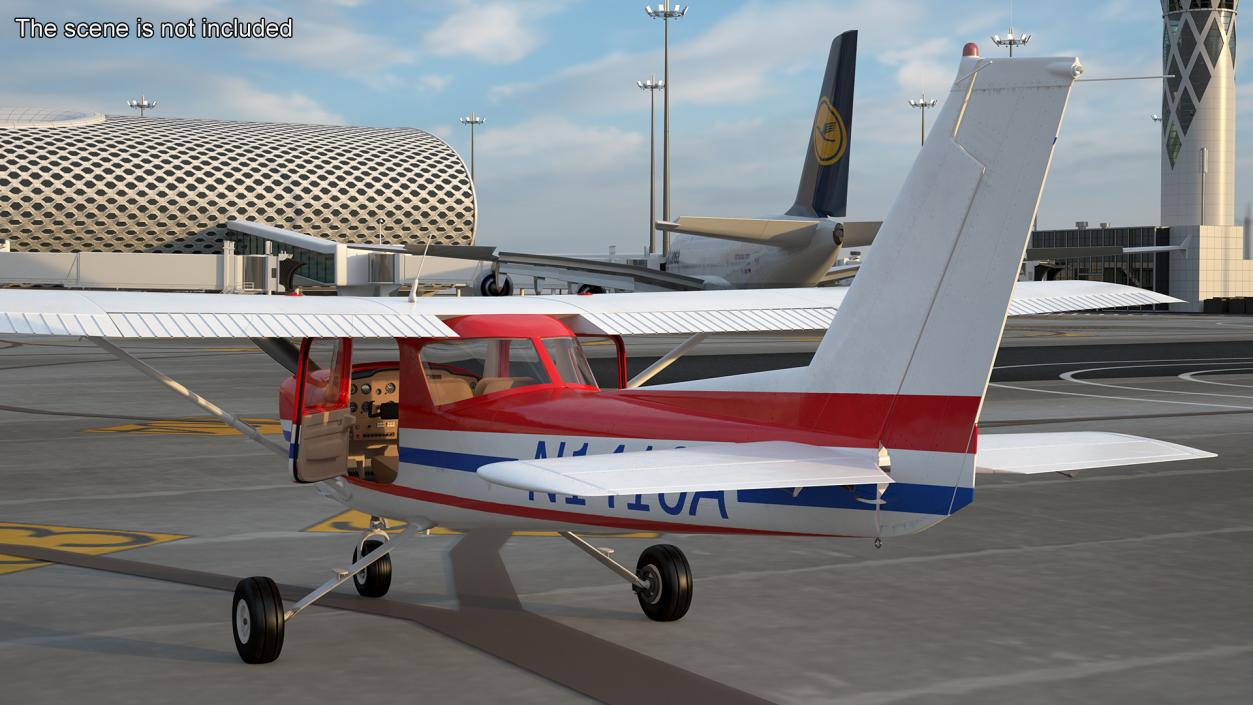 Light Utility Aircraft Cessna 150 Rigged for Maya 3D model