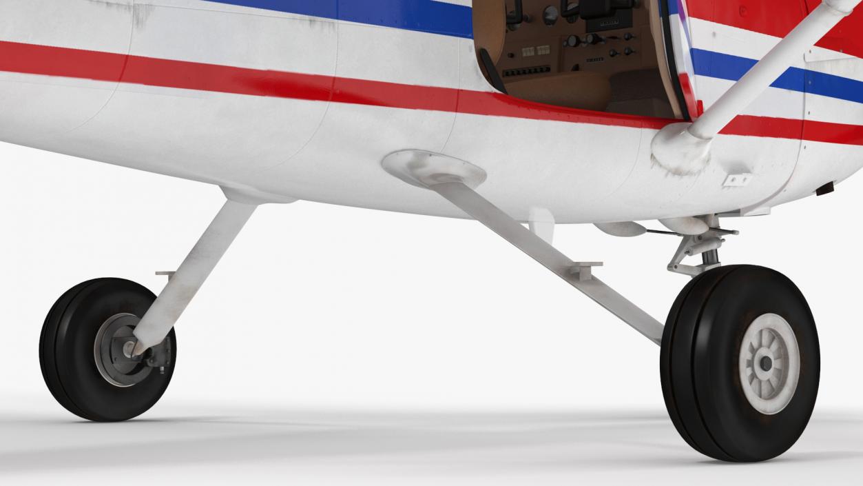 Light Utility Aircraft Cessna 150 Rigged for Maya 3D model