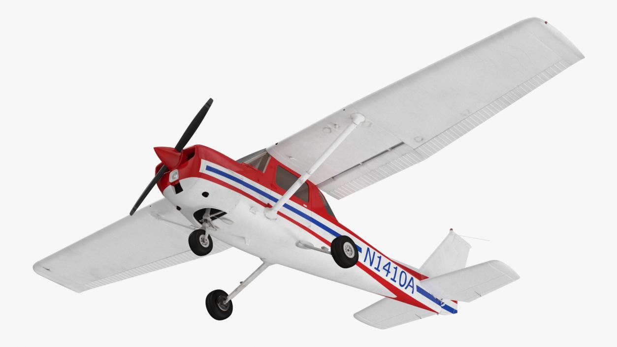 Light Utility Aircraft Cessna 150 Rigged for Maya 3D model