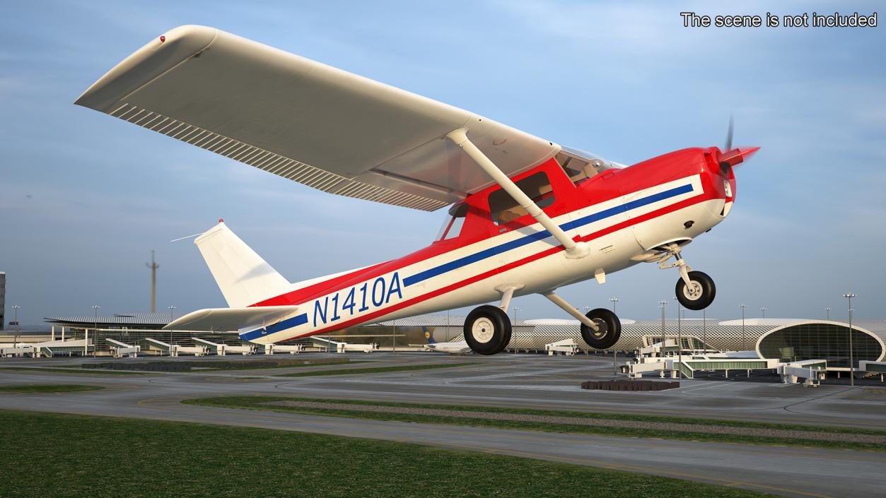 Light Utility Aircraft Cessna 150 Rigged for Maya 3D model