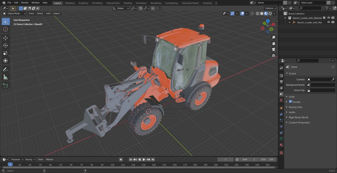 Electric Loader with Material Handling Arm 3D