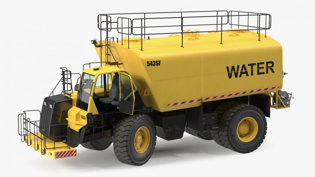 Yellow Construction Water Truck Rigged for Maya 3D