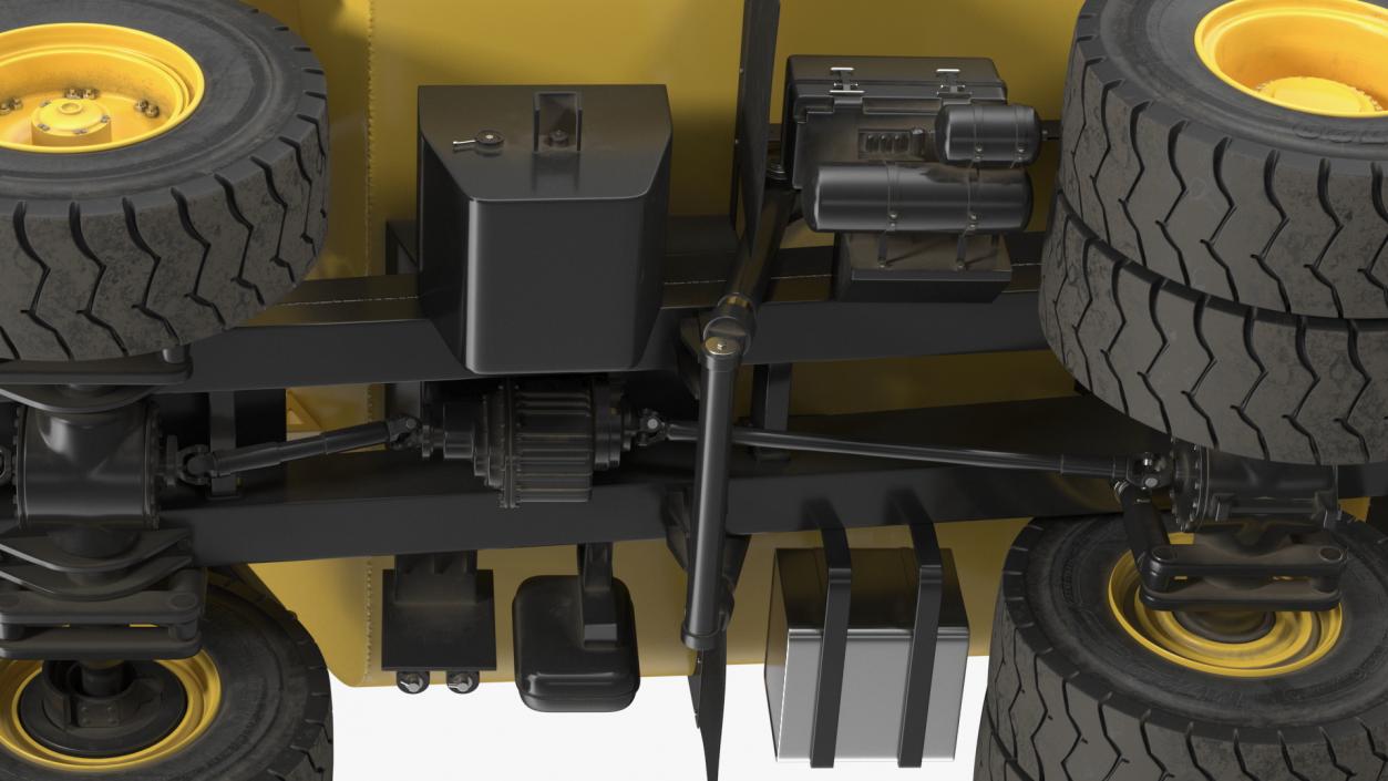 Yellow Construction Water Truck Rigged for Maya 3D