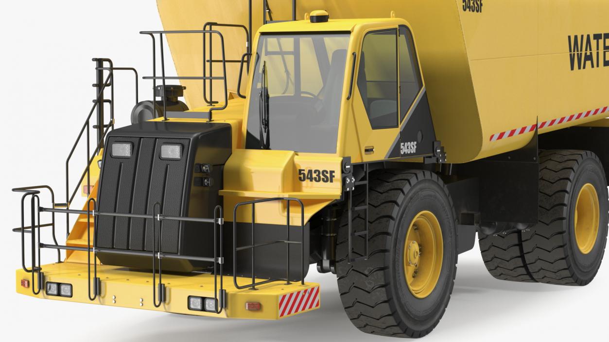 Yellow Construction Water Truck Rigged for Maya 3D