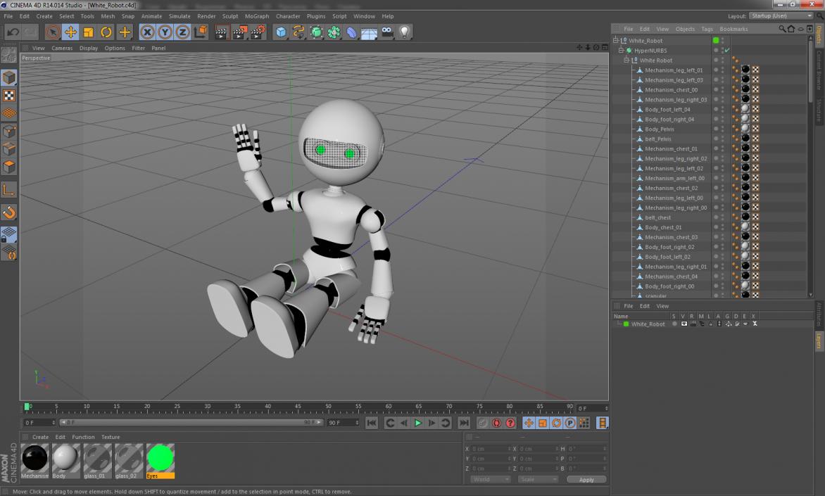 3D White Robot